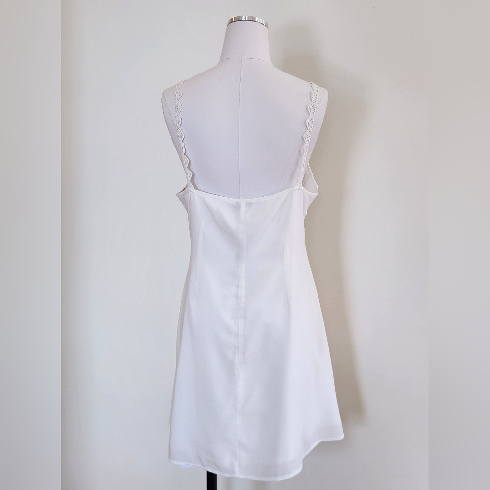 NWT! || TOPSHOP || slip dress lace trim pintucks mini white sz 12 - Picture 7 of 10
